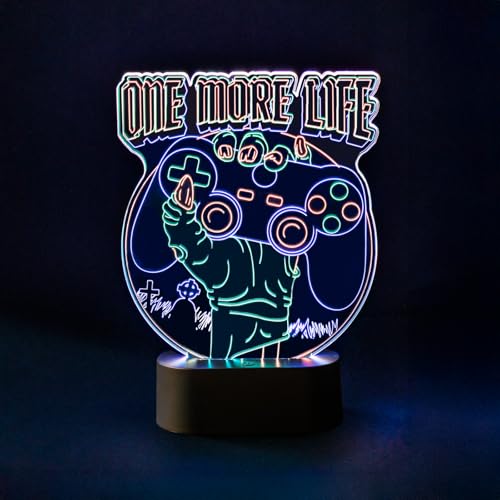 Grupo Erik Candeeiro gamer luz LED secretária - decoração gamer - presente adolescente rapaz | candeeiro de mesa de cabeceira multicolor - decoração quarto juvenil: Acessórios gaming