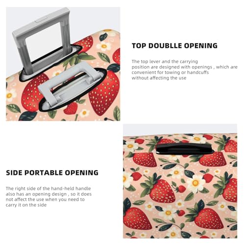 Luggage Cover Protector - Strawberry Elegant Flowers Print Suitcase Covers for Luggage Fit 25-28 Inch Suitcase4