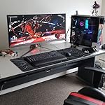 Gaming Mouse Pad Large 31.5 x 11.8in Topographic Keyboard Mousepad for Non-Slip Base and Stitched Edge, Extended Desk Pad XL Desk Mat (Black) - Image 3