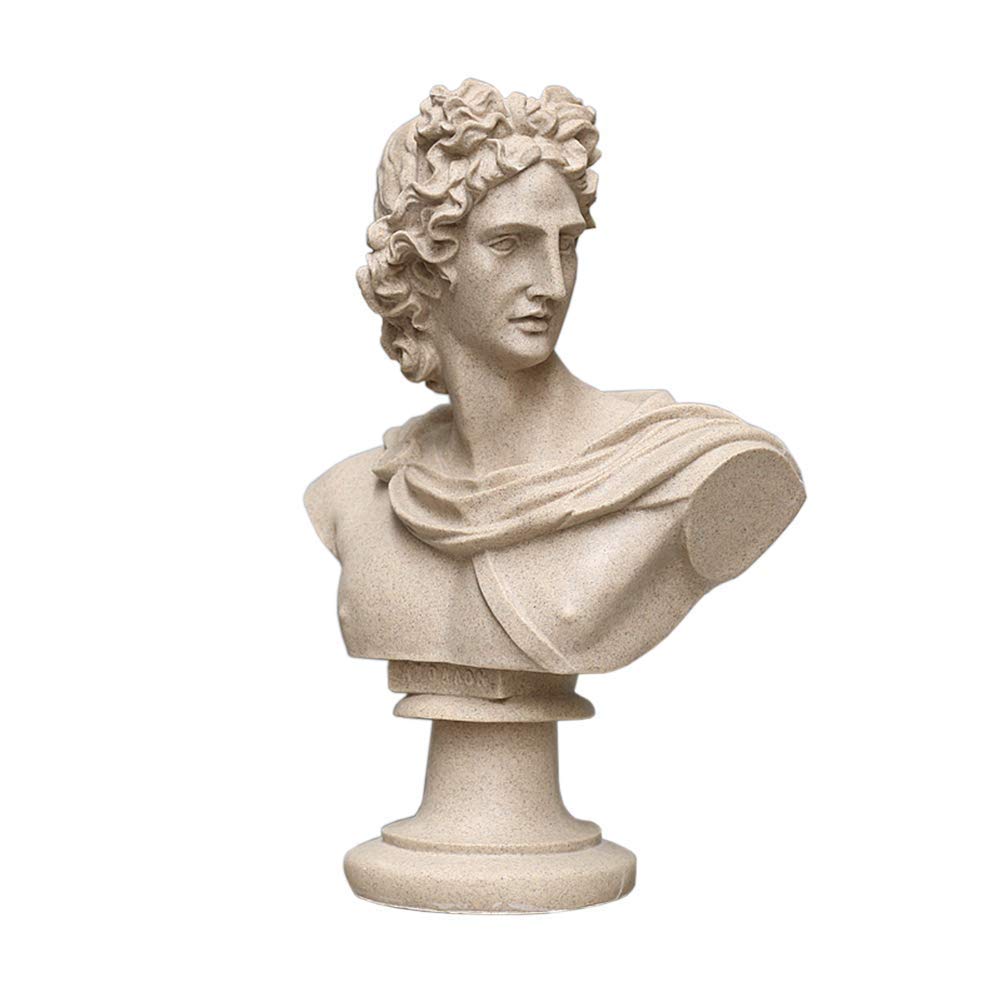XiYou Statues resin Apollo Belvedere Bust Statue, Figure Bust Sculpture Model Apollo Outdoor Frostproof Greek Garden Bust Ornament Statue Figure