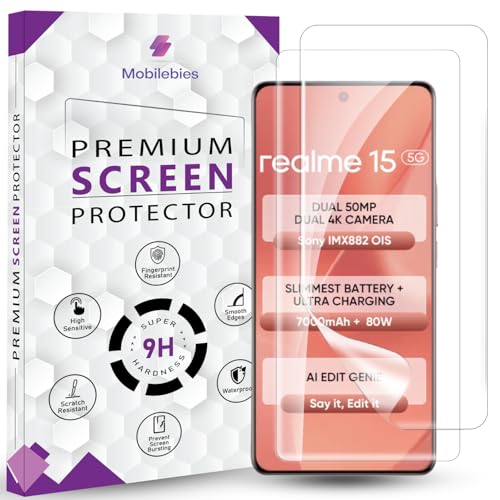 Image of 2 Pack Unbreakable Membrane Screen Protector Guard Compatible For Realme 15 5G, 6.8 Inch | Hydrogel Membrane Ultra Smooth Touch, fingerprint working with installation kit and guide