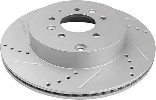 Miniatura 6 de TRQ Juego de pastillas de freno y rotor de rendimiento trasero Kit químico de freno Pastillas de freno Rotores de freno Cerámica Premium G-Coated