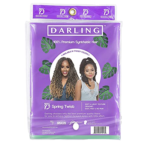 Darling Spring Twist 8X Crochet Hair Extensions (4 Packs, 2 Per Pack), Bomb Twist, Natural And Soft Texture, Afro Curly 2X Per Pack, 24 Inch, 1/30 #TOP6