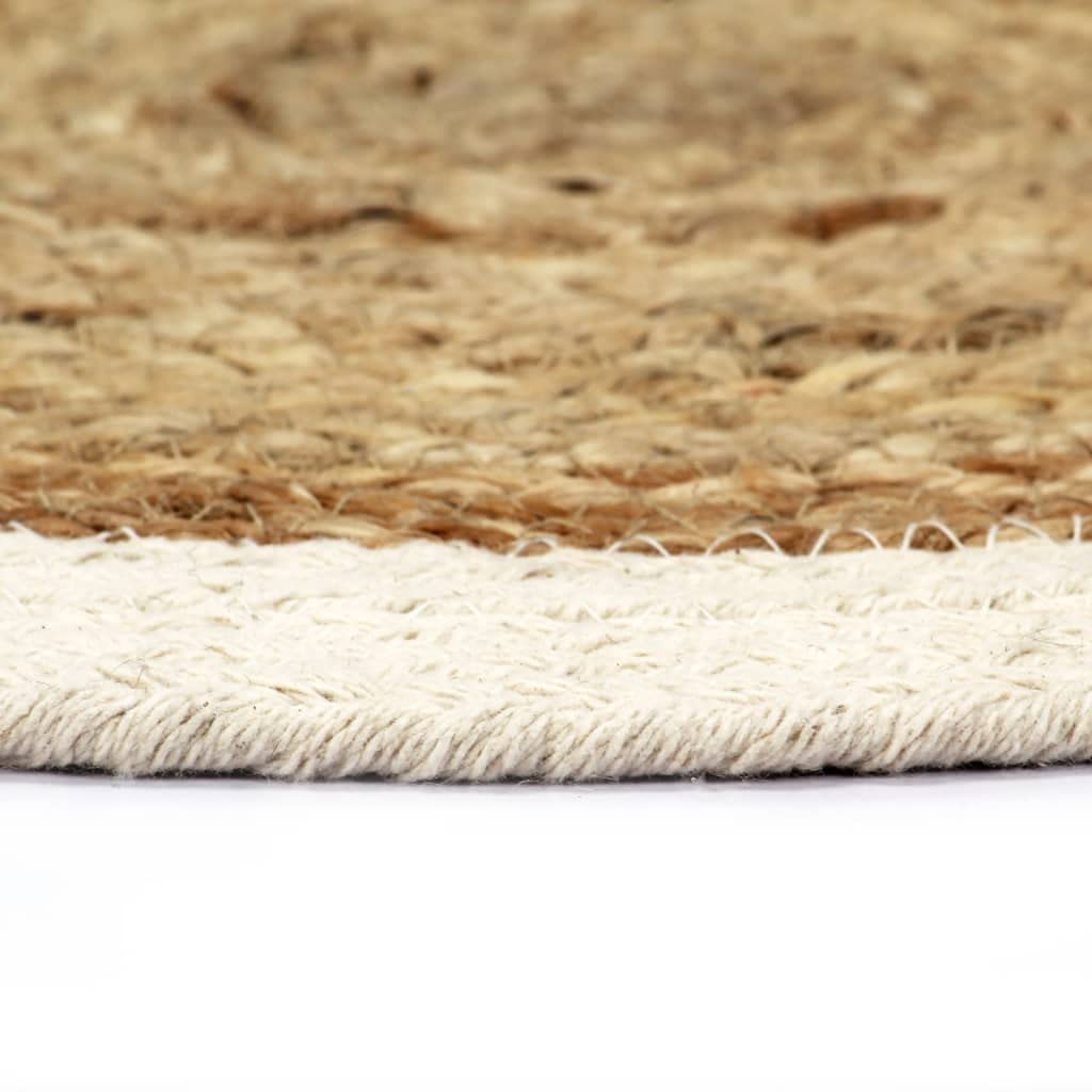 Lot de 6 sets de table ronds en jute et coton naturel - 38 cm - Pour table à manger - Cuisine - Lavable - Antidérapant - Résistant à la chaleur