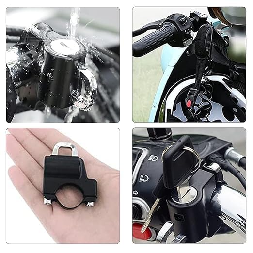 Pitrukrupa Enterprise Metal Universal Motorcycle Helmet Lock for Bike Handle Â– Anti-Theft Fixed Security Lock with 2 Keys Â– Multi-Function Electric Helmet Lock for Bicycles, Scooters & Motorcycles - Image 7 thumbnail