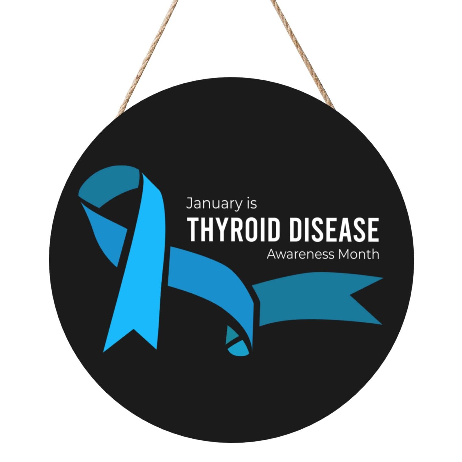 Thyroid Disease Awareness Month Door Signs Plaques Wood Welcome Sign For Front Door Wall Hanging For Home Farmhouse Office Classroom Party Decoration