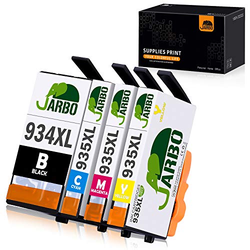 JARBO Reemplazo 935XL para cartuchos de tinta HP 934 XL 935 XL de alto rendimiento Compatible con HP Officejet Pro 6830,6820,6230,6812,6815,6835 y 6220 Pack de 4 Negro,cian,magenta,amarillo
