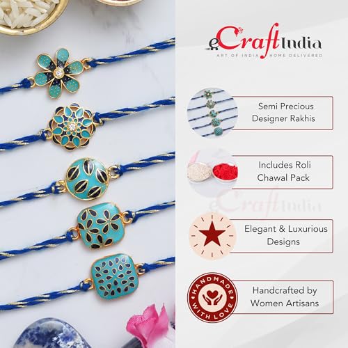 Image of eCraftIndia Unisex Adult Designer Rakhi And Roli Tikka Matki