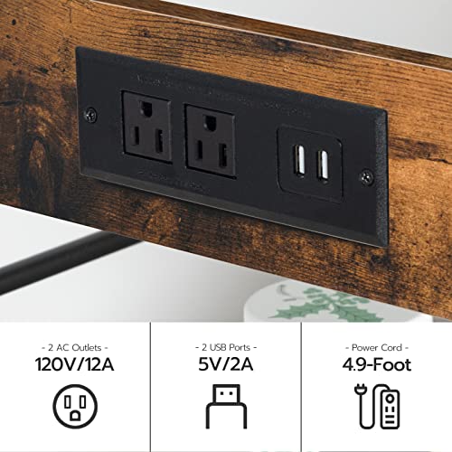 Hoobro Kitchen Island With Storage, Kitchen Island Table With Power Outlet, 3 Tier Coffee Station And Microwave Stand, For Home, Kitchen And Dining Room, Rustic Brown Bf021Zd01 #TOP4