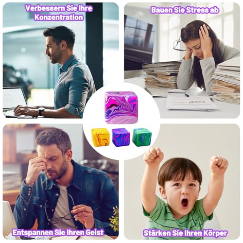 4 Stück Fidget Toys,Anti Stress Würfel,Weiche Squishy Stressball,Antistress Spielzeug, Entspannung Und Konzentration, Bunte Farben