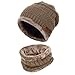 Aibrou Familiares Conjuntos Gorro y Bufanda Set Invierno para Hombre Mujer Bebe Ninos Ninas (Una Talla, Caqui*)