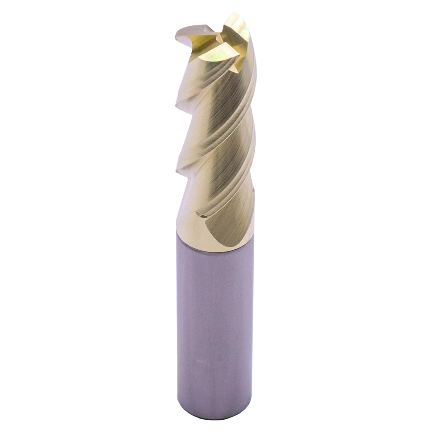 1/2in Solid Carbide Square End Mill - ZrN Coated, 3 Flute, 45° Helix, 1/2" Cutting Diameter, 1/2" Shank Diameter, 1-1/4" Length of Cut, 3" Overall Length for Milling Aluminum and Copper