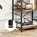 Homeiju Bookshelf, 3 Tier Industrial Bookcase, Metal Small Bookcase, Rustic Etagere Book Shelf Storage Organizer for Living Room, Bedroom, and Home Office(Rustic Brown) Patent Pending D29873033