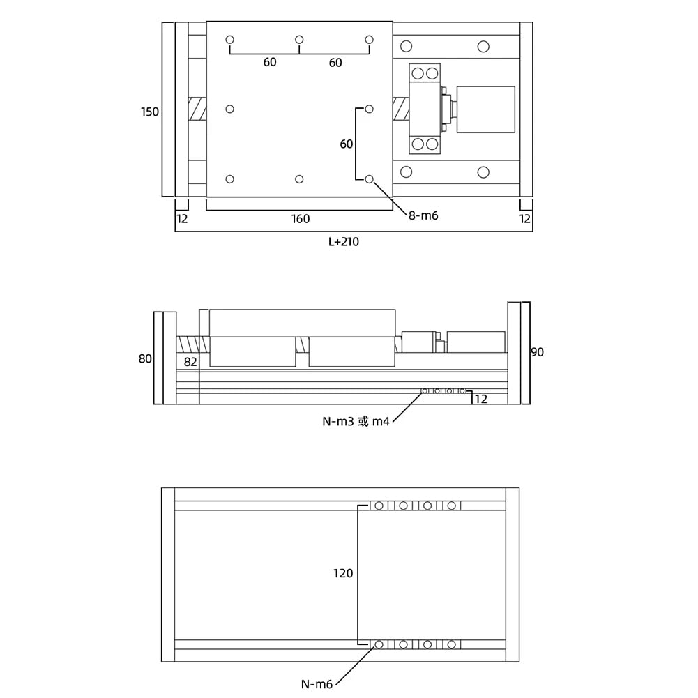 Attuatore a vite a sfere lineare CNC a doppio binario ad alto carico con corsa da 400 mm e modulo di scorrimento di precisione