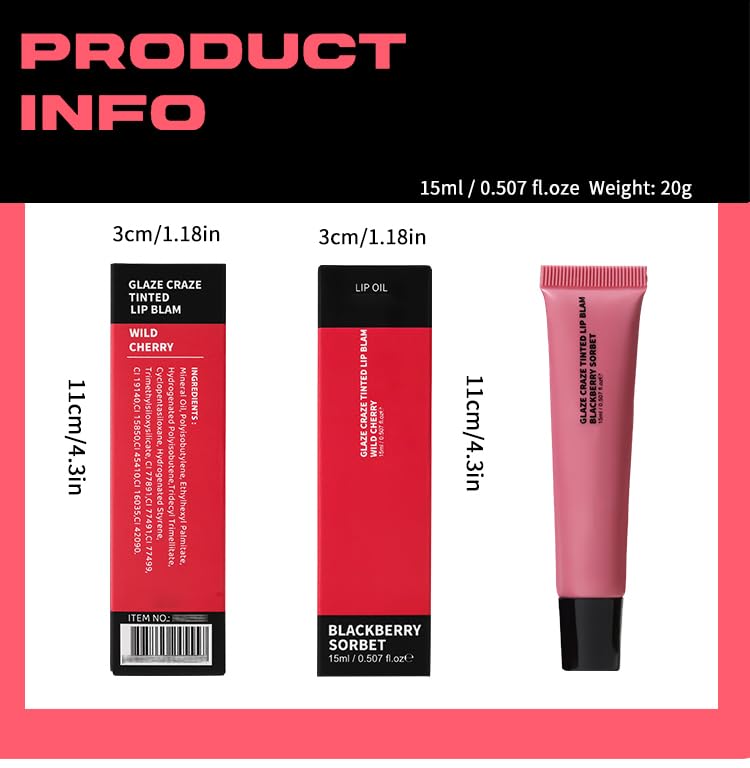 Hydrating tinted lip balm, Quick Full Lip Color Glow reviver melting lipgloss, soft supple lips mask (3PCS-B) - Image 5