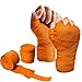 YNR Bandages de boxe pour les mains, gants intérieurs avec fermeture extra large, protection de poignet pour hommes, femmes et enfants, idéal pour la boxe, la gym, le fitness (orange)