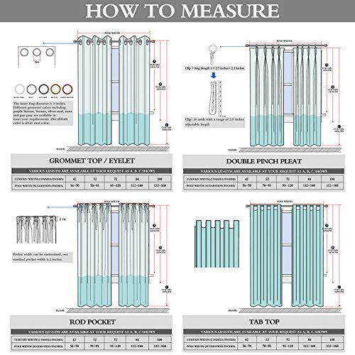 Dreaming Casa Solid Room Darkening Blackout Curtains For Bedroom Draperies Window Treatment Grey Grommet 2 Panels 96 Inches Long, 72" W X 96" L #TOP7