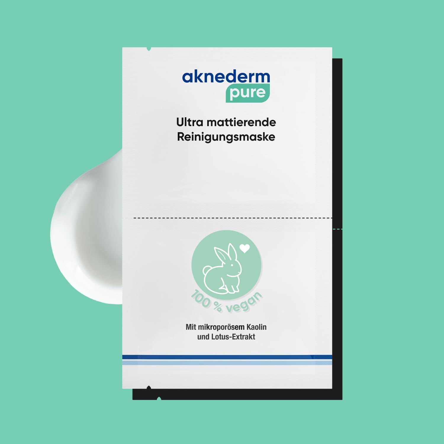 aknederm pure Reinigungsmaske 12 x 6ml I klärende Gesichtsmaske mit Lotus-Extrakt I mattierende Porzellanerde-Maske entfernt Hautfett I Anti-Glanz Maske Gesicht für gründliche Reinigung