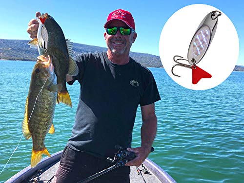 Fishing Lures Spoons Hard Bait Jigs Metal Fishing Lure Spinnerbait With Treble Hooks Fishing Tackle Box For Salmon Bass Trout 7G 10Pcs #TOP4