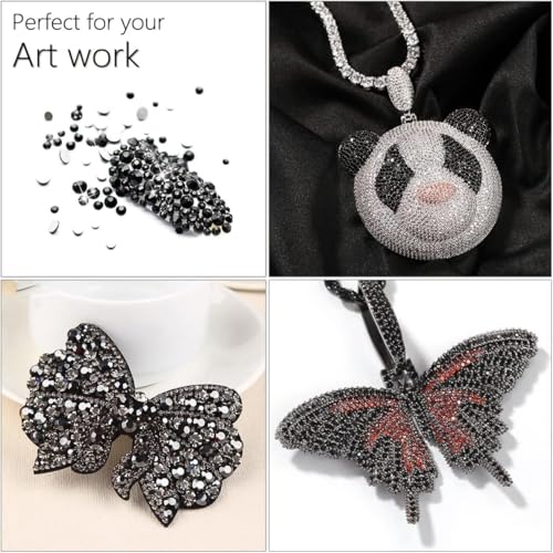 qiipii Solid Black Resin Flatback Rhinestones for Crafting Pure Black Flatback Jelly Stones 2mm 3mm 4mm 5mm 6mm Gems Diamonds for Nails Face Eyes Makeup Tumblers Bottles Crafts Clothes Shoes Phones - Thumbnail 7