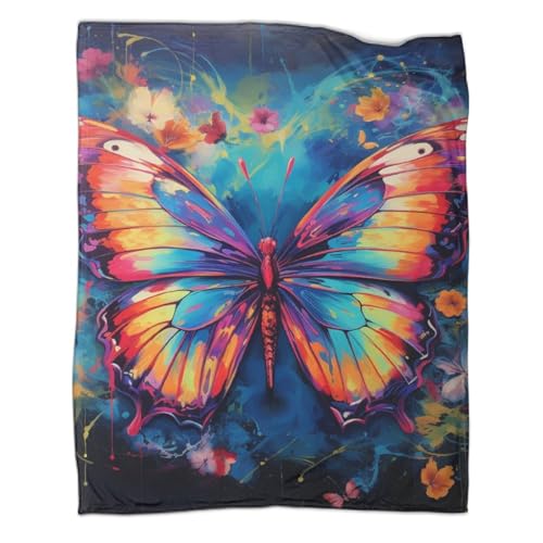Couverture chaude et douce motif papillon symbole de sérénité