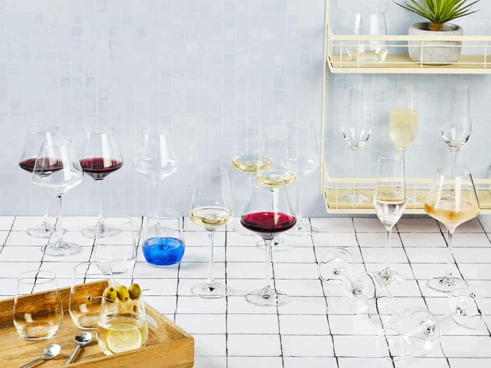 Bjorn Set de verres LAGOM 24 pièces – Service de verres en cristallin sans plomb, verres à eau, flûtes et verres à vin – Arts de la table élégants