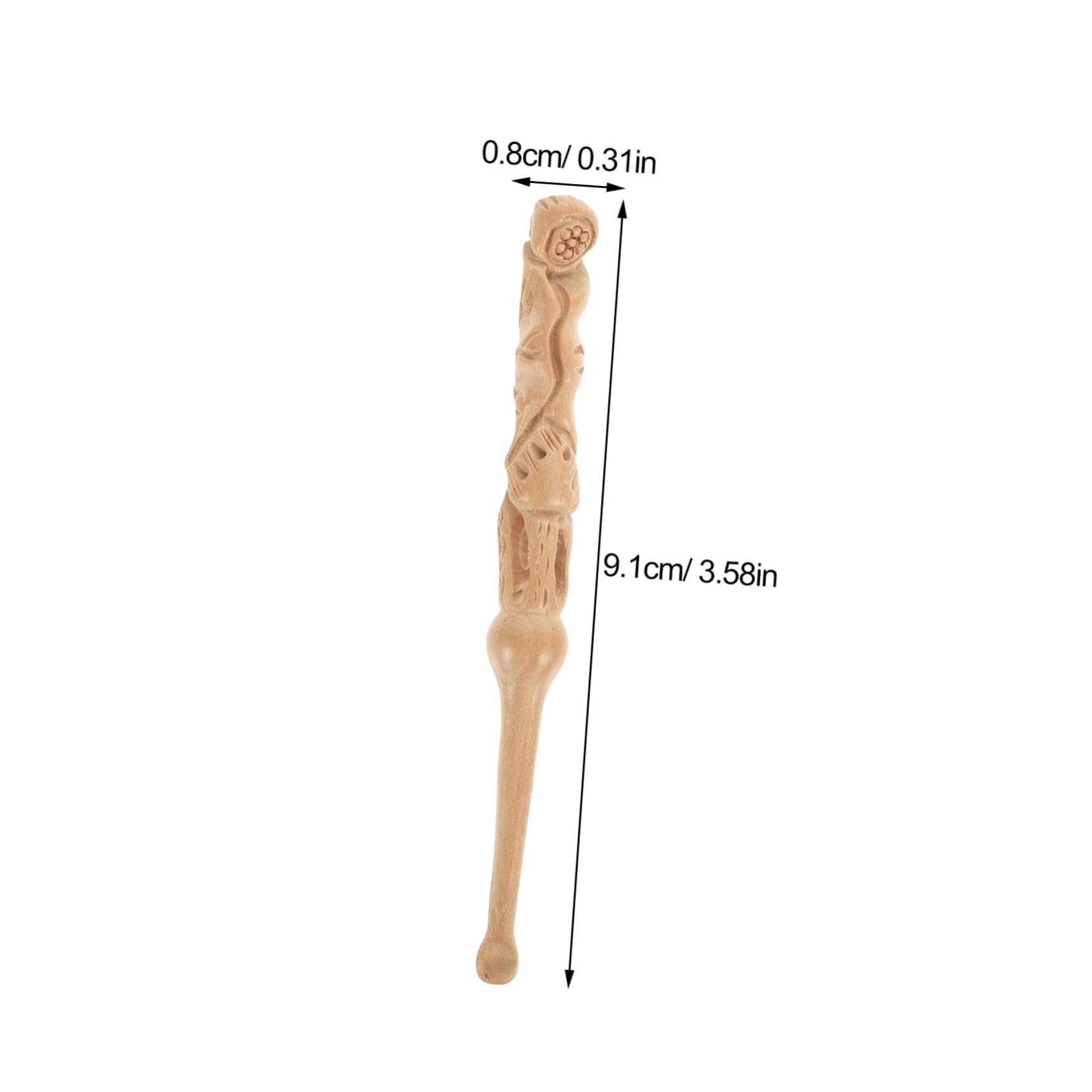 PACKOVE Peach Wood Carved Ear Scoop Removal Tool Reusable for Ear Cleaning for Colleagues Friends Family