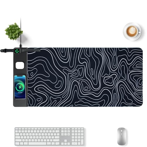 Tapis de souris grand format XXL 80x40cm noir étanche pour ordinateur portable