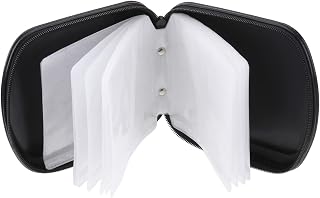 WHAMVOX 40 Suportes De Plástico Casos De Armazenamento Caso De Armazenamento De Mídia Fichário Hardside Caso De Armazenamento De CD De Plástico Caso De Armazenamento De CD Montagem Em
