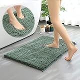 YGNNJY Chenille Bathroom Rugs, Water Absorbent and Soft Plush Bath Mat Dry Fast Machine Washable Non