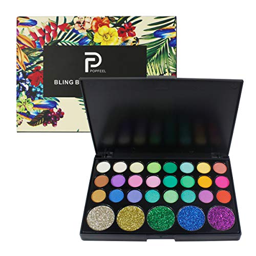29 Colores Paleta de Sombras de Ojos, Ultra Pigmentada Paleta de Maquillaje para Ojos, Mate Brillante Eyeshadow Make Up Palette, Ojo Sombras Maquillaje Paletas Caja para Mujeres Damas Niñas (A)