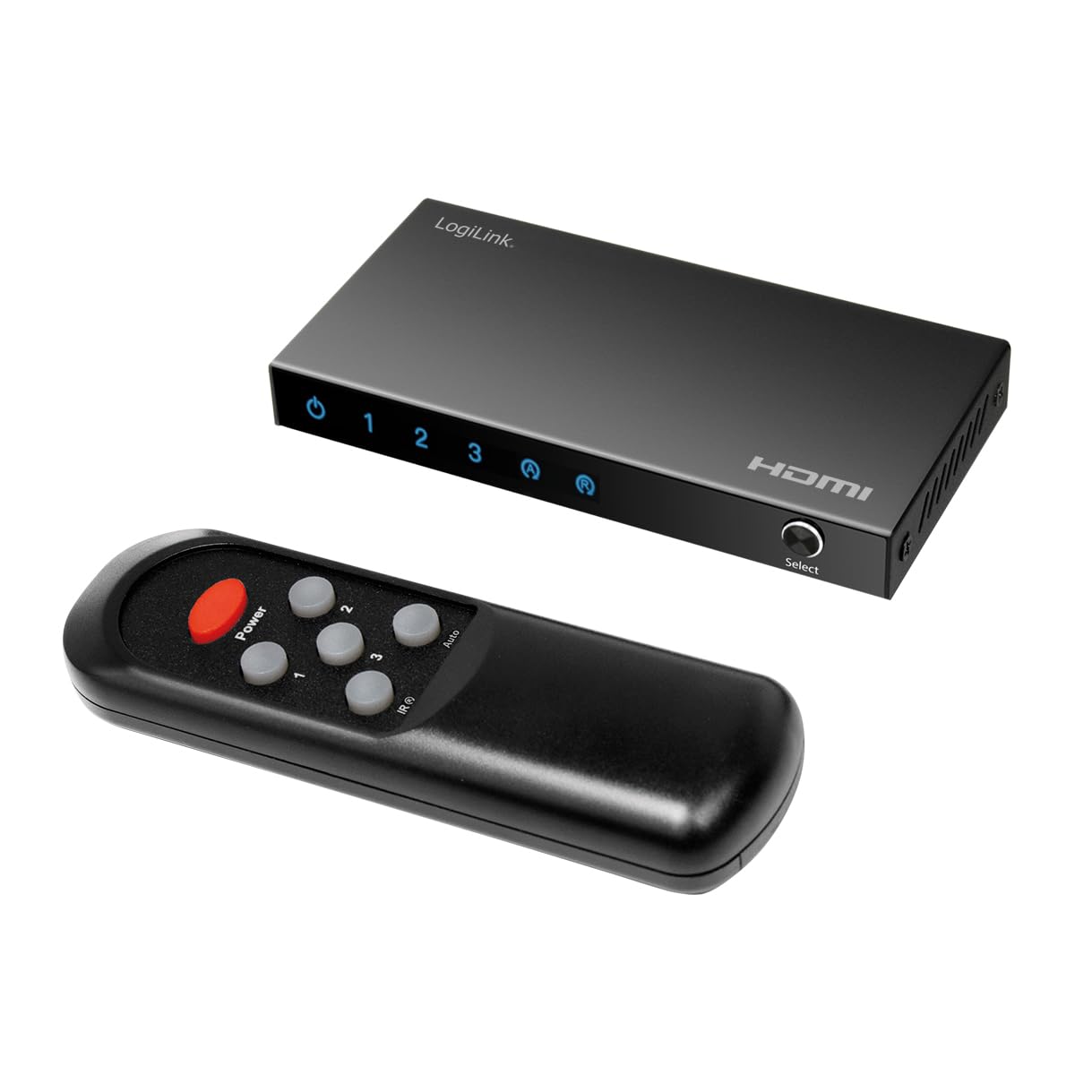 LogiLink HD0062 - HDMI-Switch 3x1-Port (3X Quellen auf EIN Monitor/TV), mit 4K/60 Hz Auflösung und Full 3D, HDCP, HDR, CEC, RC