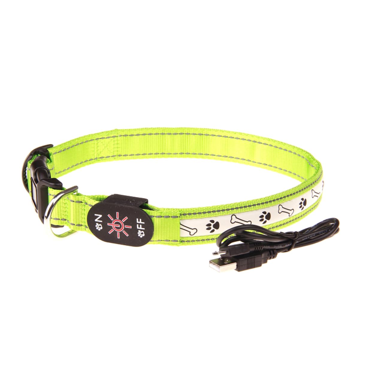 Kisangel 3stücke -hundehalsband Mit Aufladbarem Licht Verstellbar Und Hochsichtbar Für Nächtliche Grünes Design Sicher Für Ihr Haustier