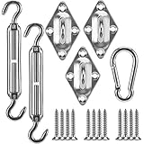18pcs Shade Sail Hardware Kit- Ranging 4.45 to 7 Inches 304 Marine Grade Stainless Steel Sun Shade...
