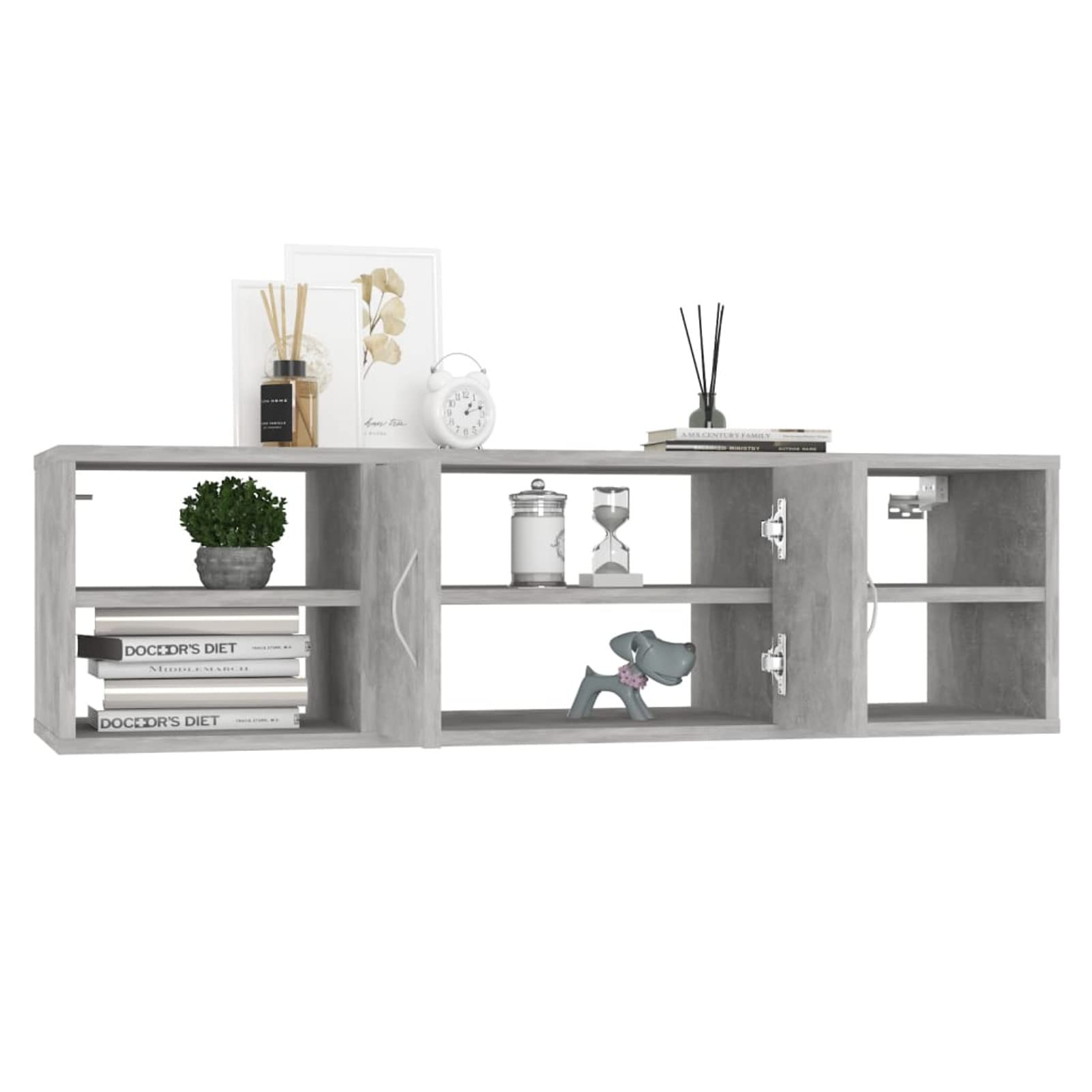 ShGaxin Estantería de Pared, Estanteria Pared, Estanteria Baño, Balda Pared, Baldas Flotantes, Estante Cocina, Baldas Cocina, aglomerado Gris hormigón 102x30x29 cm