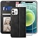 Produktbild YATWIN Kompatibel mit iPhone 12 Hülle und iPhone 12 Pro Handyhülle +1 Stück Panzerglas Schutzfolie, Klapphülle Premium Leder Brieftasche Schutzhülle Handytasche für iPhone 12/12 Pro Case, Schwarz