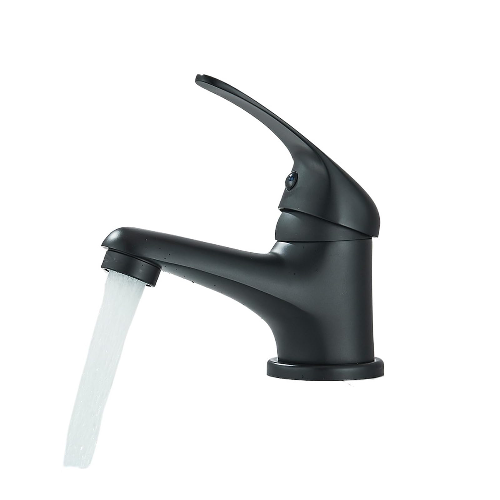 Grifo mezclador de acero inoxidable con acabado premium negro mate para lavabo