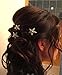 Crystal Starfish Hair Pins Jewel in Silver Tone for Women Girl Bridal Wedding Bouquet Prom and Beach Theme Party (Set of 6)