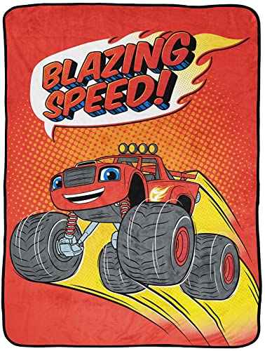Jay Franco Blaze and The Monster Machines Kid's Throw Blanket, Plush 46" x 60" Throw Blanket for Boys & Girls, Soft Fleece Throw Blanket for Toddlers, Cozy, Fade Resistant Warm Blanket for Kids, Red