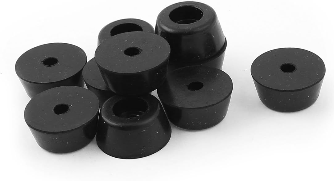 Sourcingmap Rubber 25mmx12mm Conical Treadmill Feet Protector Chair Leg Tips 10Pcs, Black