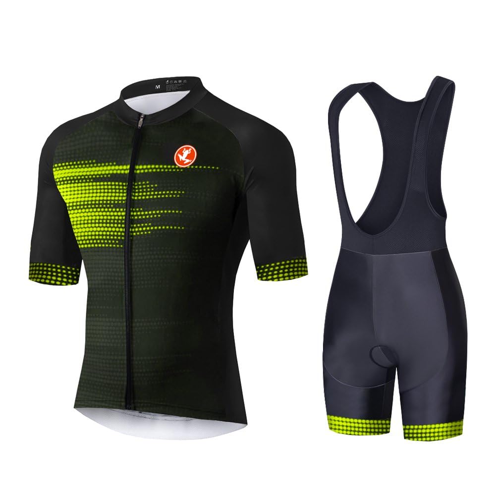 UGLY FROG Hombres Jersey + Pantalones Cortos Mangas Cortas de Ciclismo Ropa Maillot Transpirable para Deportes al Aire Libre Ciclo Bicicleta DTMX03F