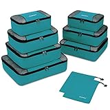 Gonex Organiseurs de bagage Sacs rangement de valise Voyage 9 pcs Bleu-vert