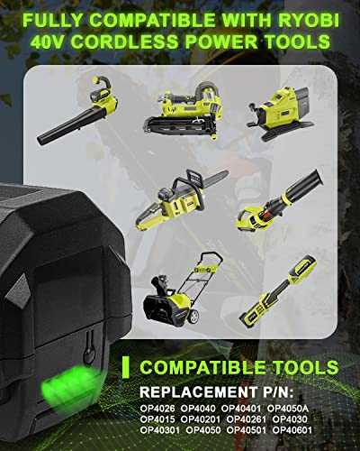 Upgraded 40 Volt 6.0Ah Replacement for Ryobi 40V Battery Compatible with Ryobi 40 Volt Battery OP4026 OP40602 OP4060A1 OP40601 OP4075A OP4050A OP4026A OP40201 OP4040 Lithium Ion(Multi)