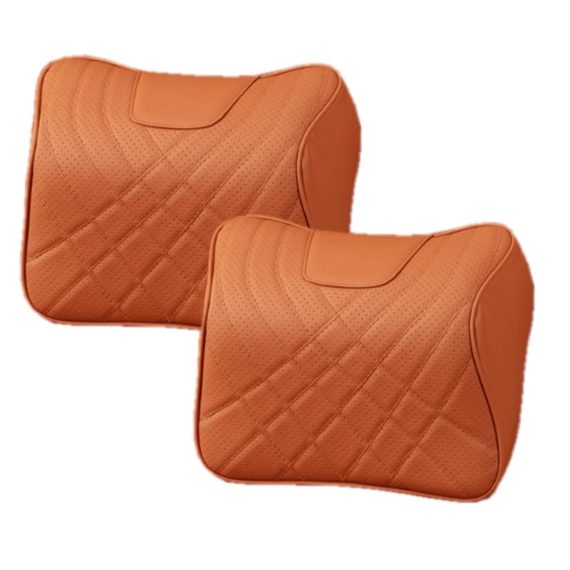 Car Seat Headrest Pillow for Civic 10th 2016-2020, Ergonomic Car Head Support Car Accessories,2-E Orange