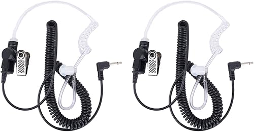 Auricular de radio de 2 vías de 0.138 in/1 pin solo escucha auriculares de tubo acústico para altavoz remoto Mic Motorola Kenwood Walkie Talkie