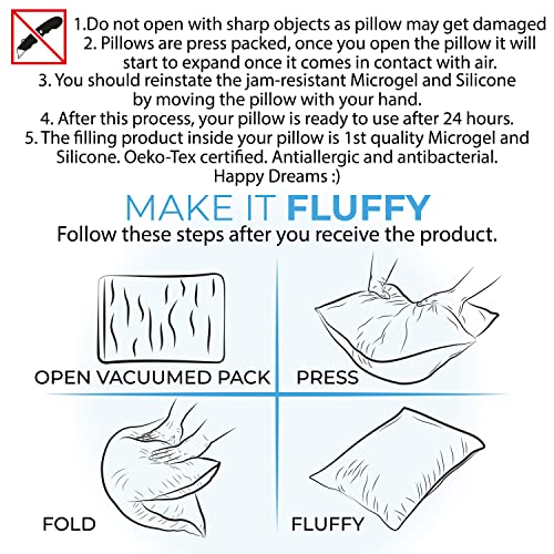 Lb Laura Benasse Live The Design EVS_QUEEN_LUX_STRP_PLW_10PK Luxury Queen Pillows 10 Pack, Pillows For Sleeping With Cotton Cover, Hotel Pillows In Bulk Or Side Back & Stomach Sleepers thumb #5