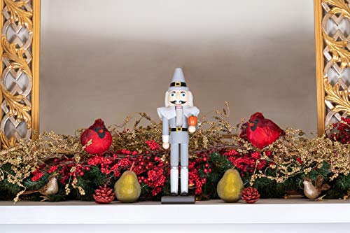 Pilgrim Nutcracker by Clever Creations | Wearing Black and White Pilgrim Outfit | Festive Collectable Christmas Decor | Perfect for Shelves and Tables | 100% Wood | 14” Tall - Thumbnail 5