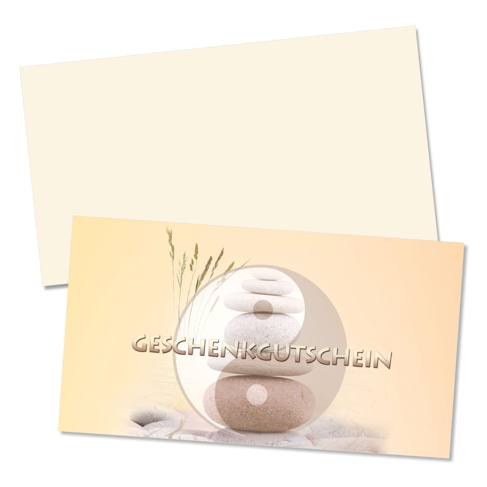 Gutschein-Set. 100x Gutschein + Kuvert. Für Kosmetiksalons Massage Wellness und andere Firmen, blanko zum selber Ausfüllen.