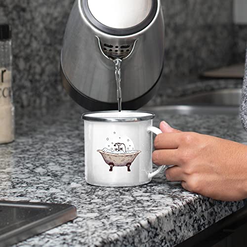Gift Idea For Bathroom Lovers Bathtub Tub For 12Oz Enamel Silver Mug #TOP3
