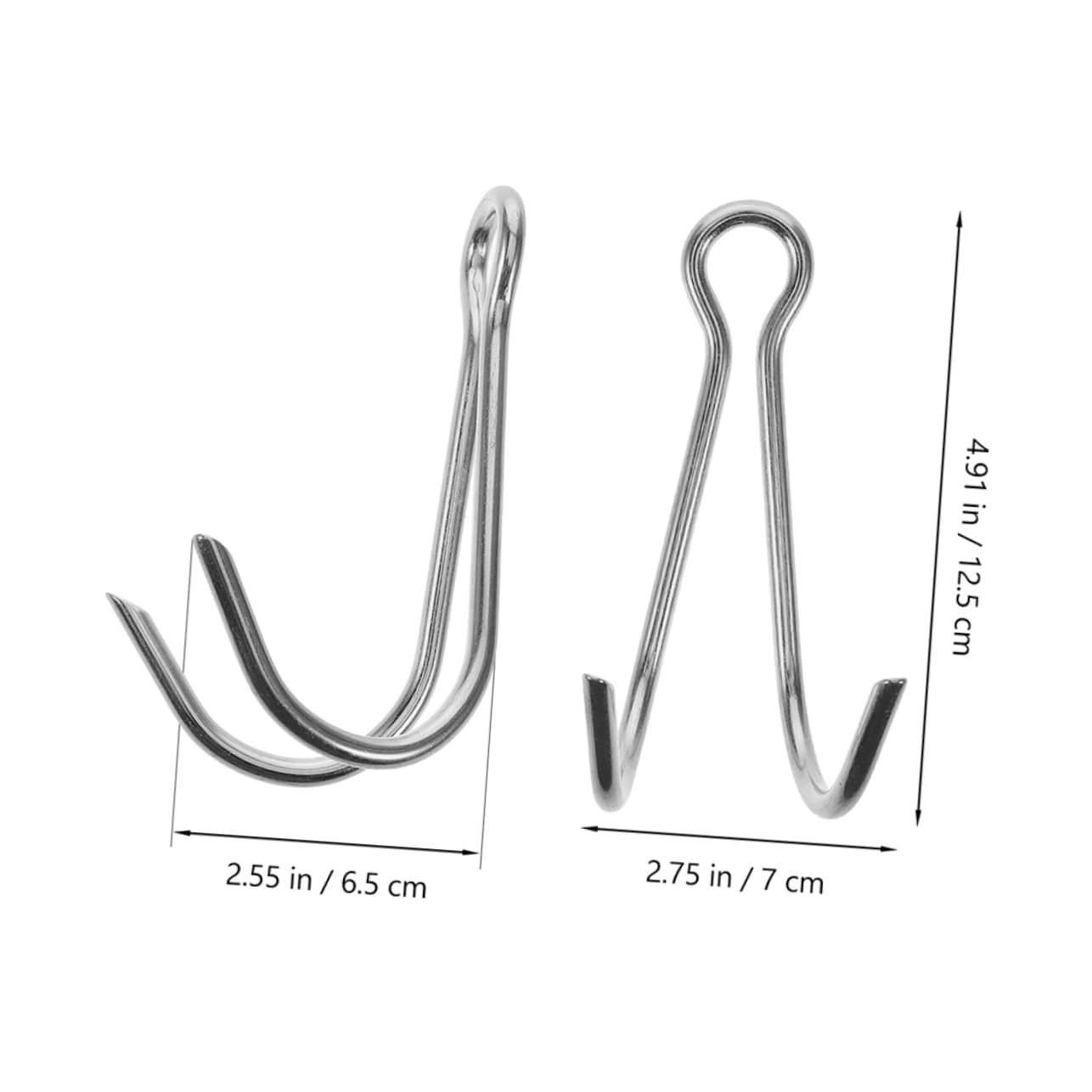 ibasenice Scuba Diving Double Reef Hooks Snorkeling Gear Stainless Steel Diving Hook 2pcs